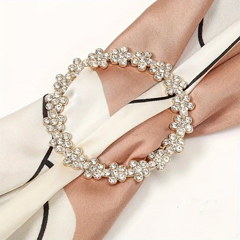 Set of 6 Rhinestone Faux Pearl Geometric Buttons for Sewing and Crafts