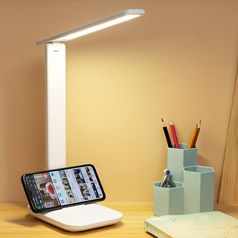 Dimmable LED Desk Lamp with Touch Control and USB Charging for Study and Reading