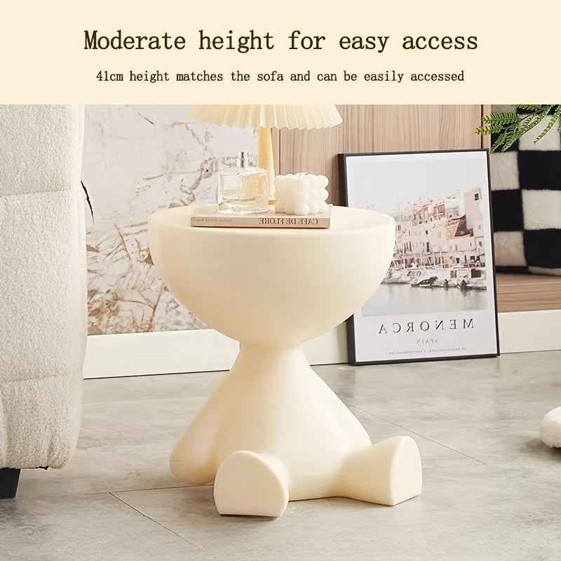 White Multi-Functional Side Table with Storage and Removable Tray