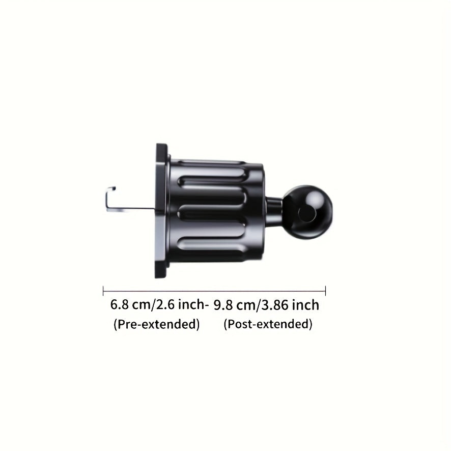 Avtomobil ventilyatsiya telefoni uchun tutqich, aylanishi mumkin metall tokchali tutqich, konditsioner chiqishi uchun