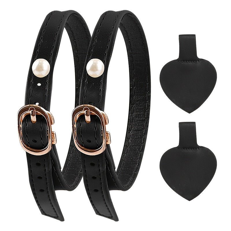 Faux Leather Anti-Slip Shoe Laces Heel Strap for Secure Fit