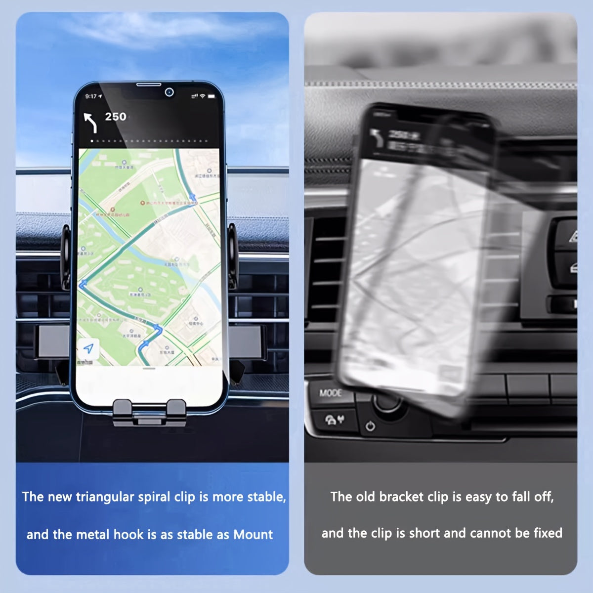 Universal Car Phone Mount ABS Material 360° Rotation Air Vent Holder
