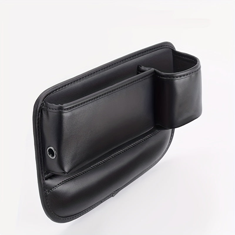 Black Universal Car Seat Gap Organizer with Cup Holder and Armrest Storage