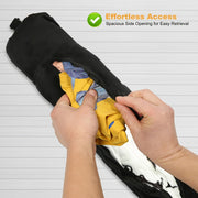 Black U-Shaped Travel Pillow with Clothes Storage, Refillable, Lightweight