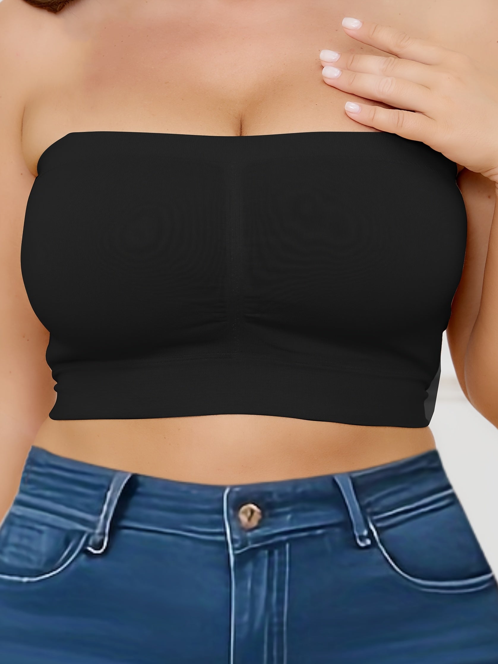 Бюстгальтер-бандо для женщин больших размеров без швов для йоги, фитнеса и тренажерного зала