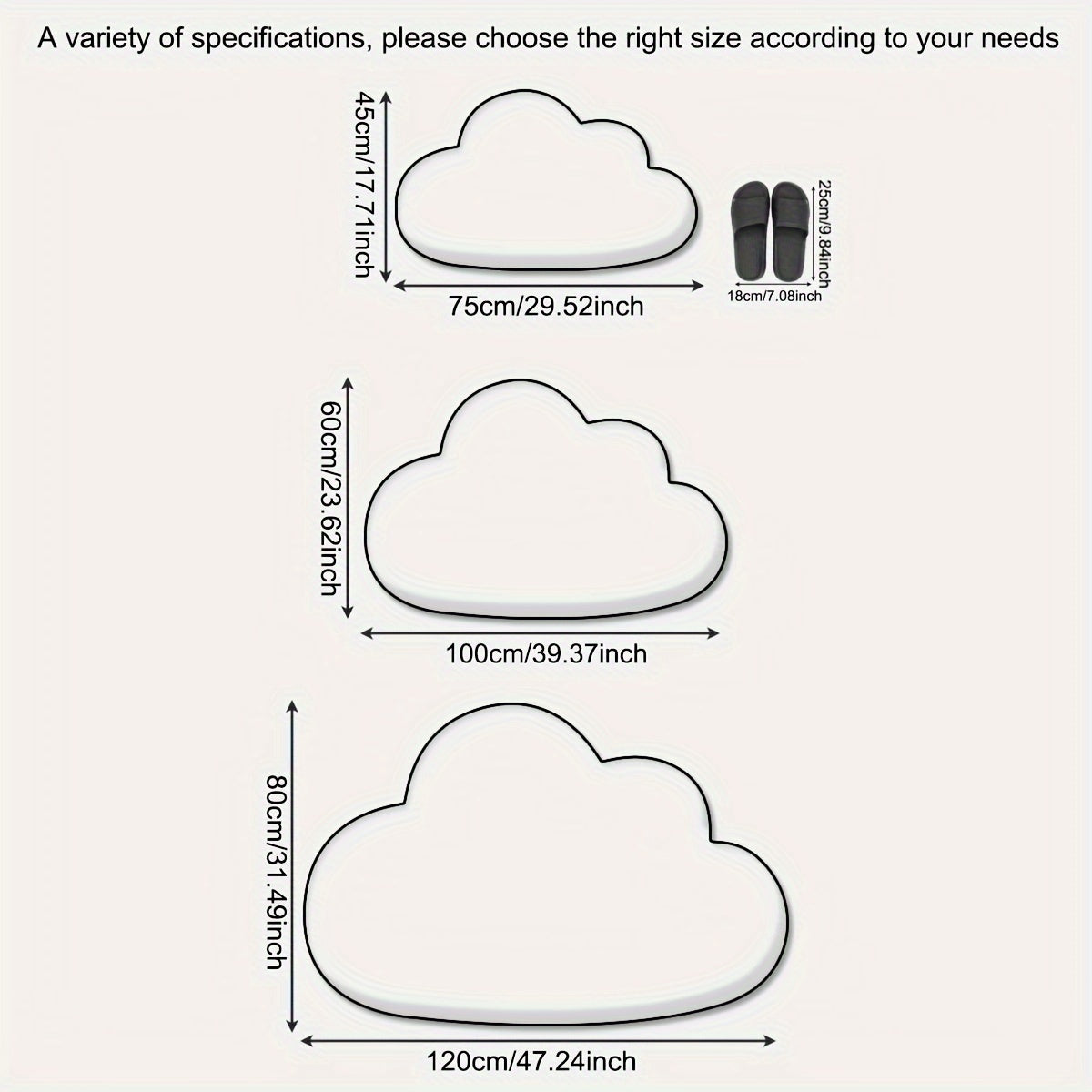 Oq Bulut Shaklidagi Gilam, Minimalistik Uslubdagi Tashqi Gilam, Yengil va Mashinada Yuviladigan Pol Qoplamasi, Uy Dekoratsiyasi Uchun Mukammal, Yotoqxona Aksessuari, Bahor Sovg'asi
