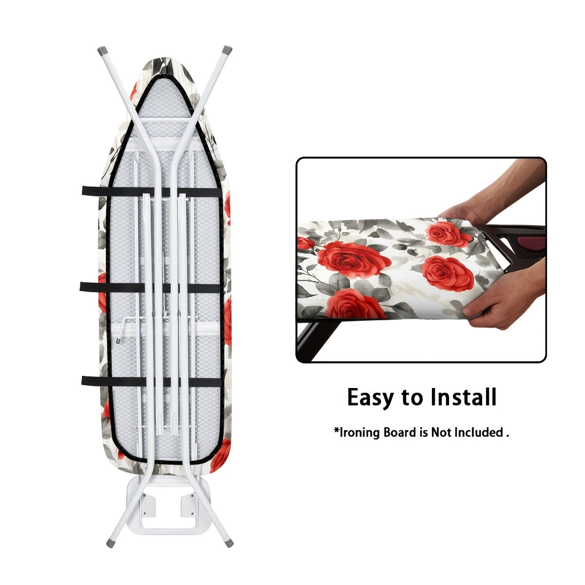 Leopard va Qichqiriq Print Temir Taxtasi Qopqog'i - Oson Sirg'alash, Oddiy O'rnatish, Dog'ga Bardoshli PET Material - Sevgililar Kuni va Pasxa Bezash uchun Ideal, Rang-barang Appliqué bilan Bezakli Temir Qopqog'i - Uzoq muddatli va mustahkam Yechim uchun