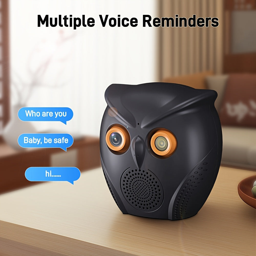 Owl-Shaped Indoor WiFi Security Camera with Night Vision 1080p HD USB Powered