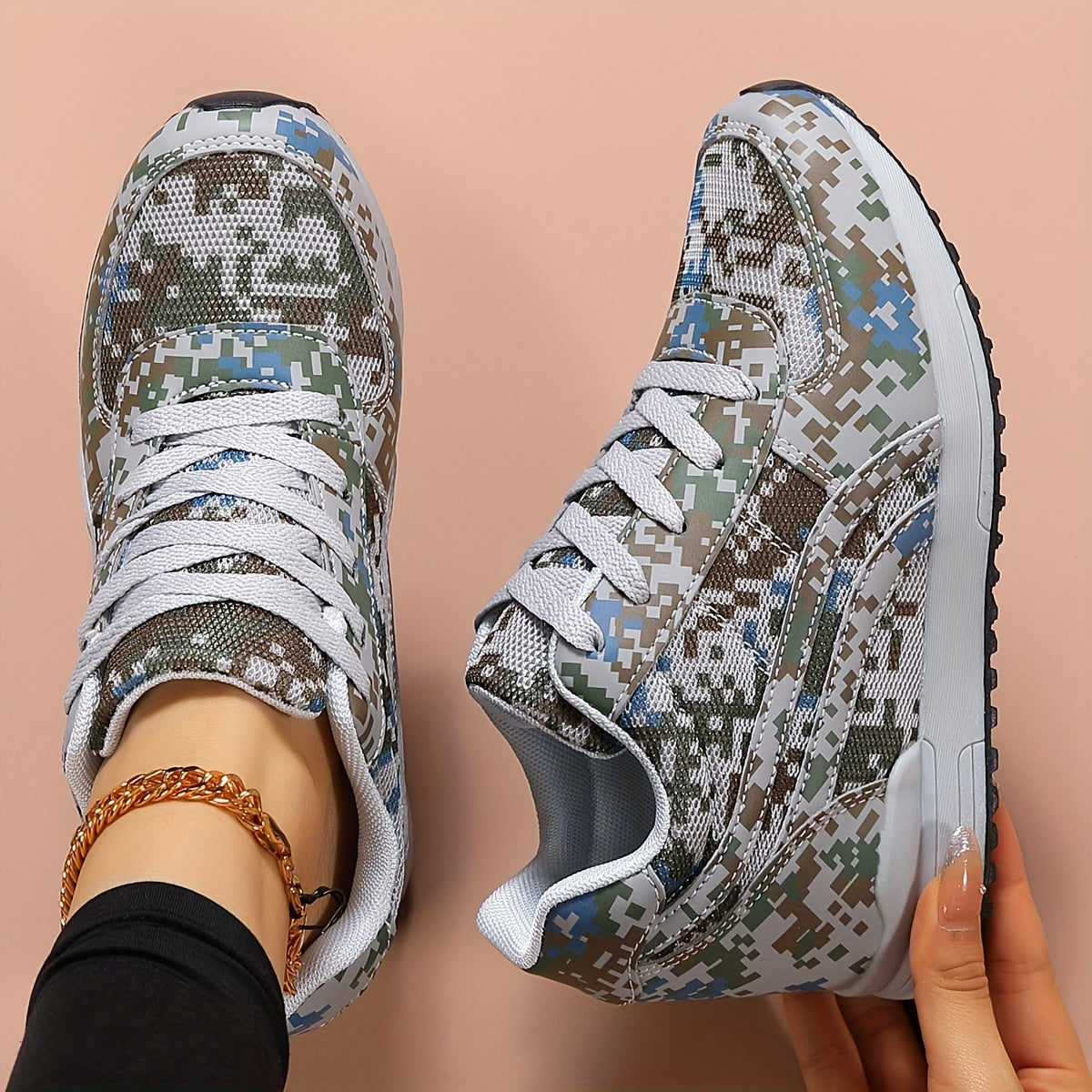 Zapatillas de malla para mujer con elevación en la plantilla interior, de caña baja, para todas las estaciones