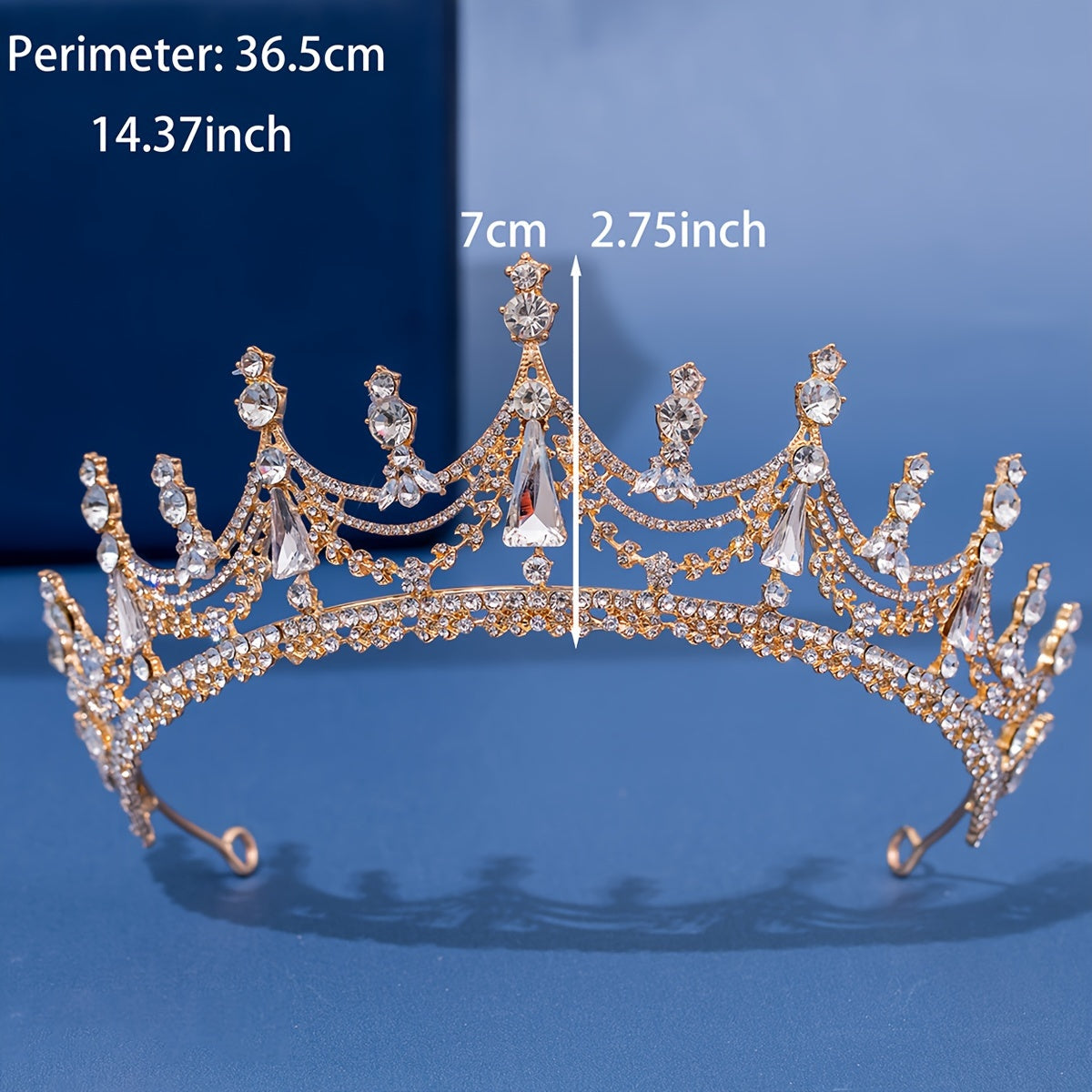 Diadema de novia con tiara de pedrería para boda y corona para mujer
