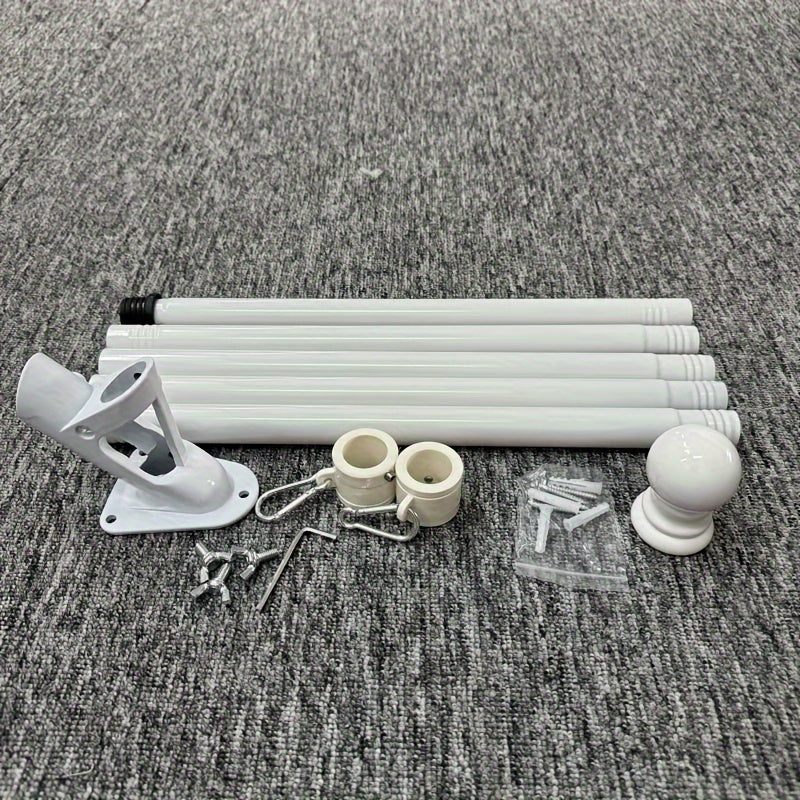 182.88cm Stainless Steel Flag Pole with Rotating Rings for 3x5ft Flags Residential Use