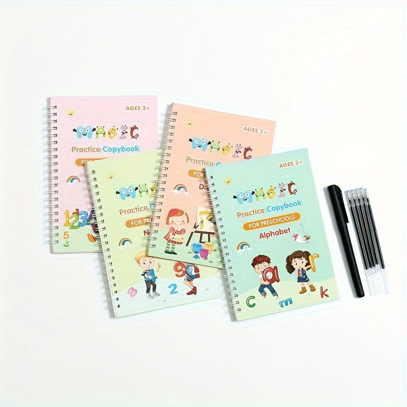 Educational Workbooks for Kids Age 3+ with Practice Materials Including Calligraphy and Handwriting Books