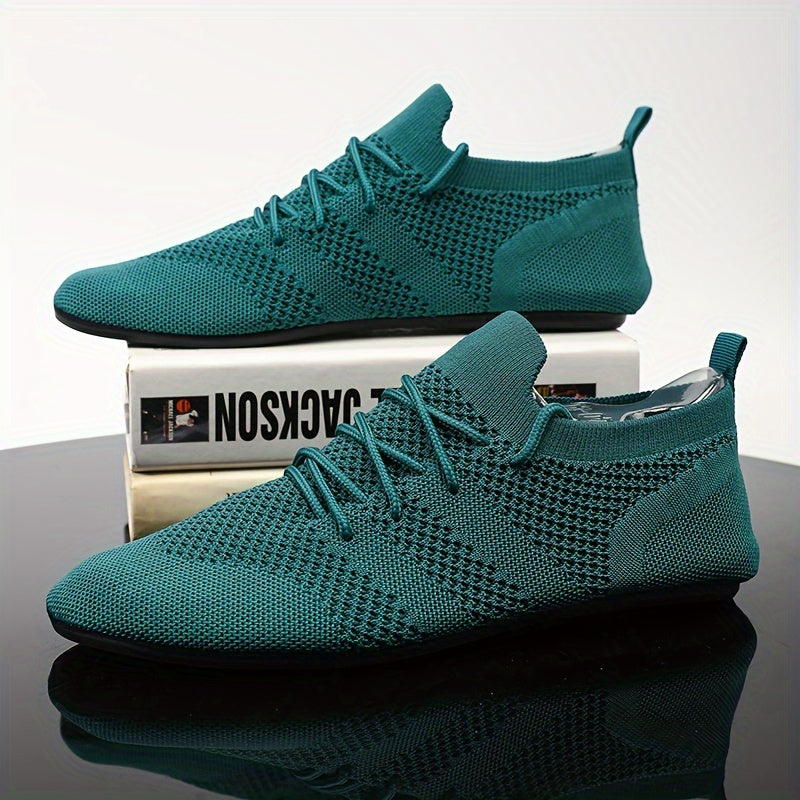 Мужские дышащие обувь из однотонной ткани для прогулок с нескользящей резиновой подошвой