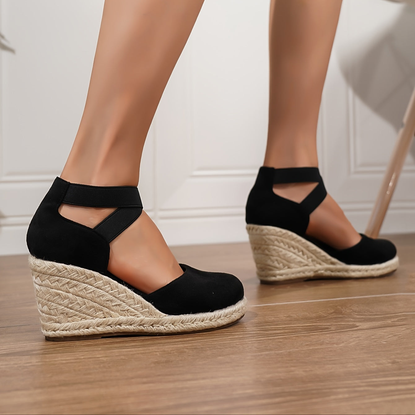 Women's Wedge Espadrille Summer Shoes Casual Elastic Band Comfortable