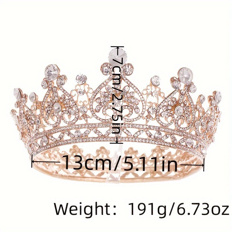 Women's Tiara Crown with Baroque Crystal Faux Pearls for Weddings and Bridal Parties