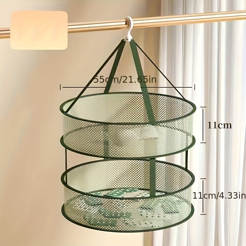 Double-Layer Drying Rack for Clothes Socks and Sweaters Plastic Mesh Flat Drying Rack