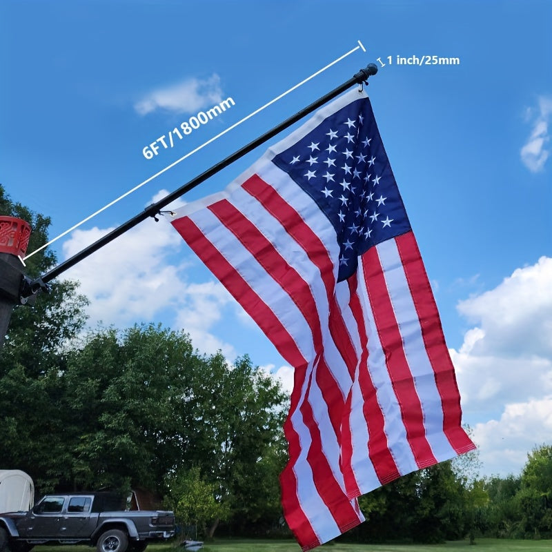 182.88cm Stainless Steel Flag Pole with Rotating Rings for 3x5ft Flags Residential Use