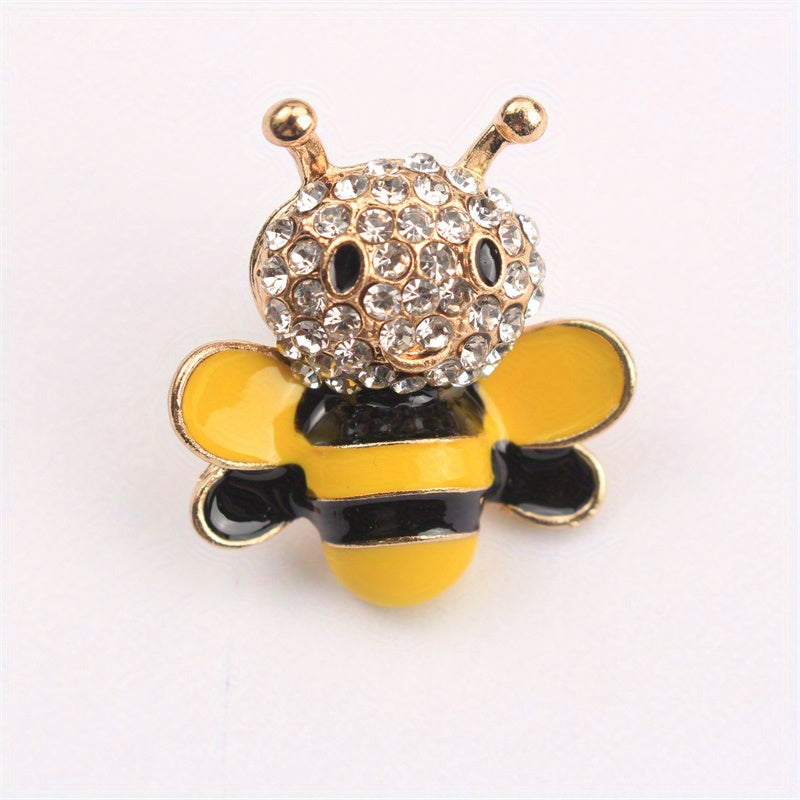 Elegant Rhinestone Bee Brooch Pin Irregular Shape Fashion Accessory for Clothing Bags Hats
