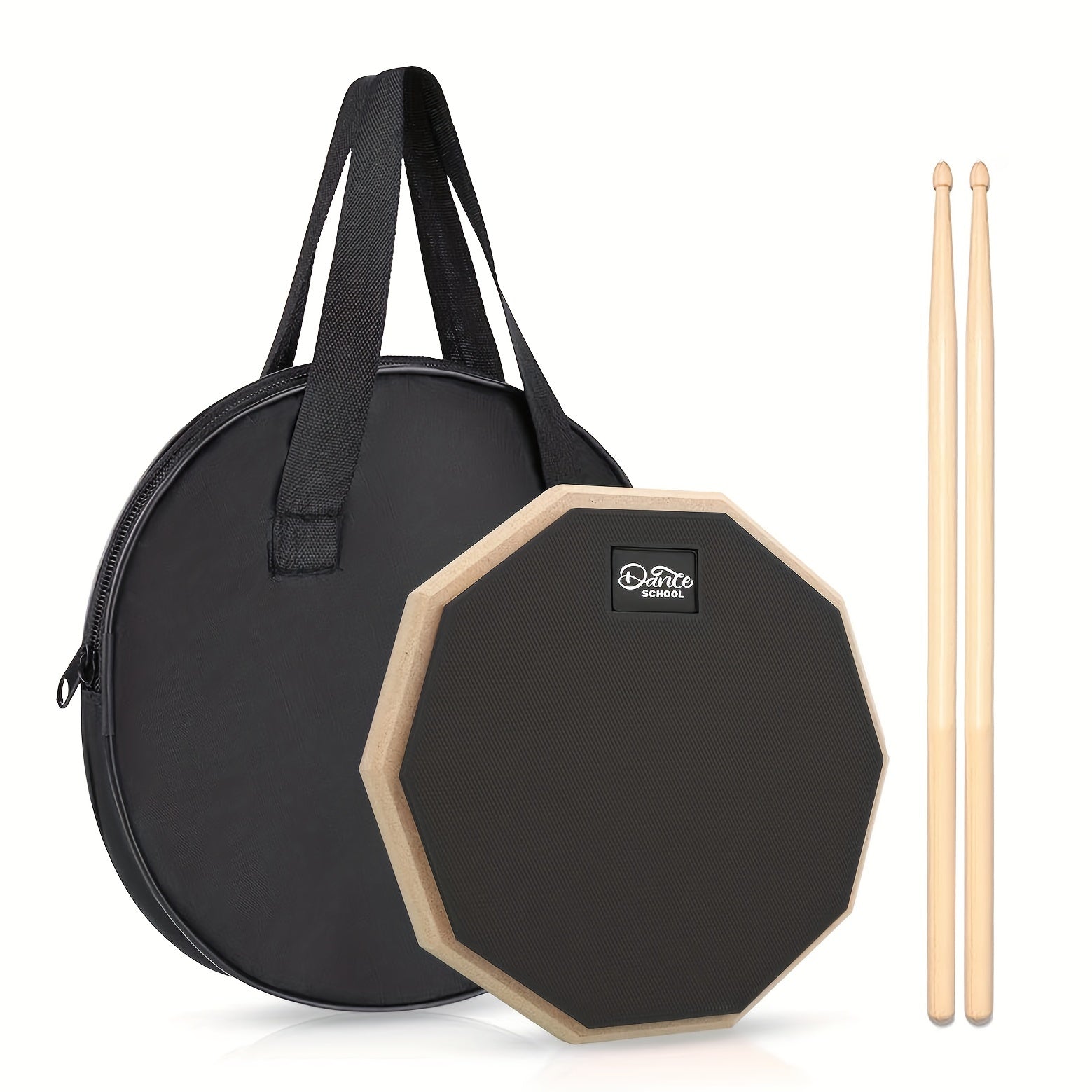 Silicone Practice Drum Pad Set 30.48 cm with Sticks in Gray Blue Orange