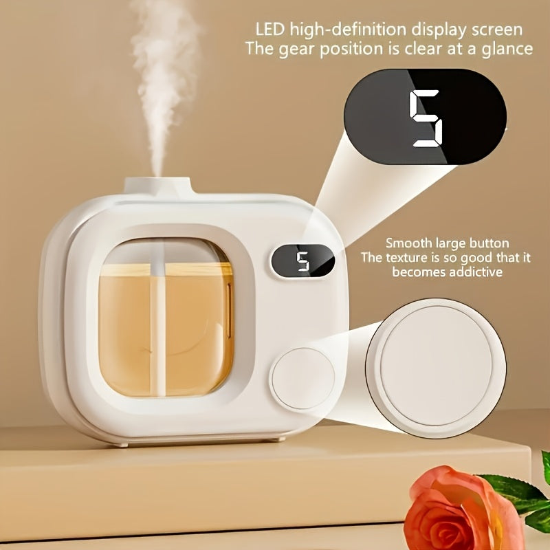 Automatic Aromatherapy Diffuser with 5 Modes Digital Display USB Rechargeable Long-Lasting Scent