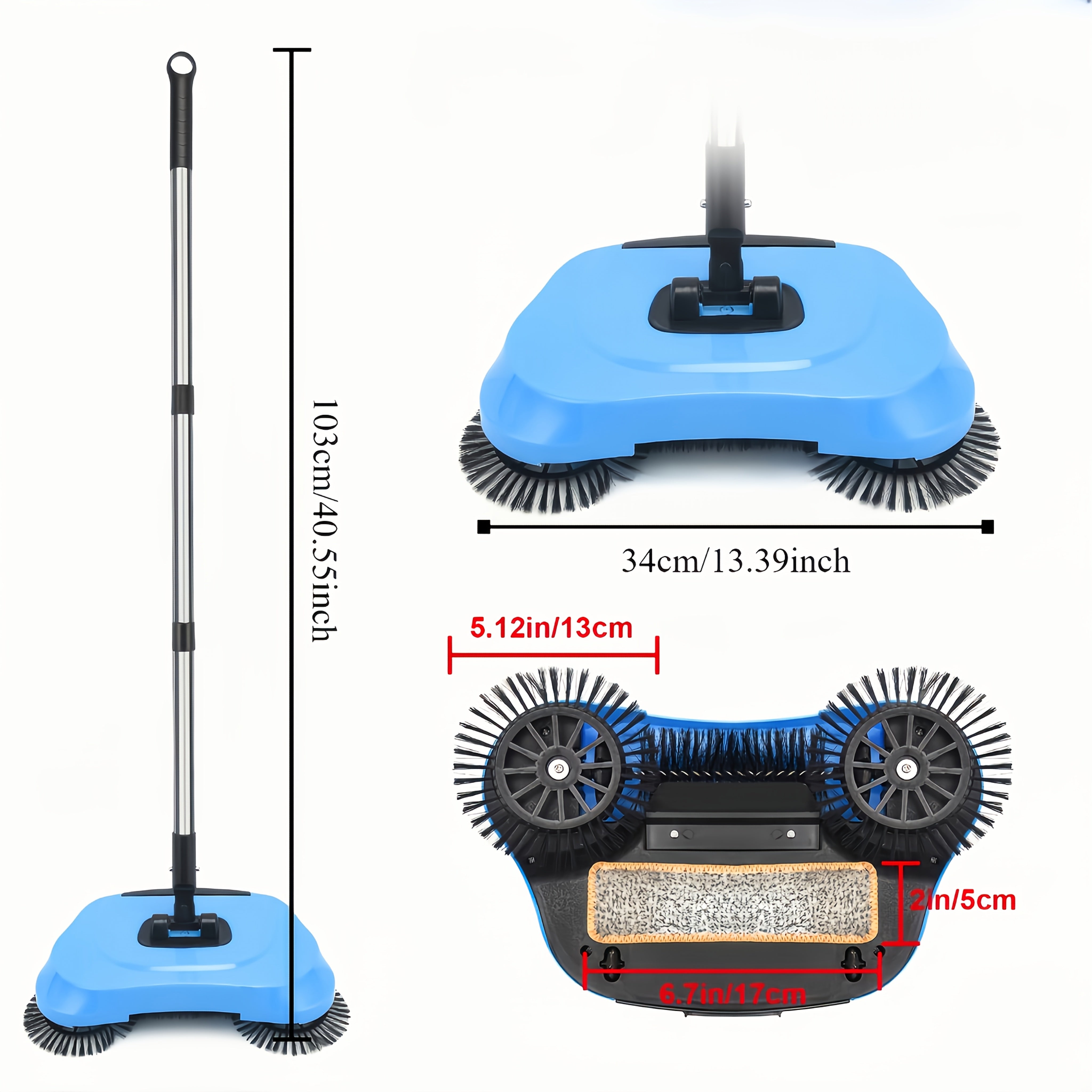 Multifunctional Hand Broom and Vacuum Set for Pet Hair Dust and Debris on Hardwood and Tile Floors