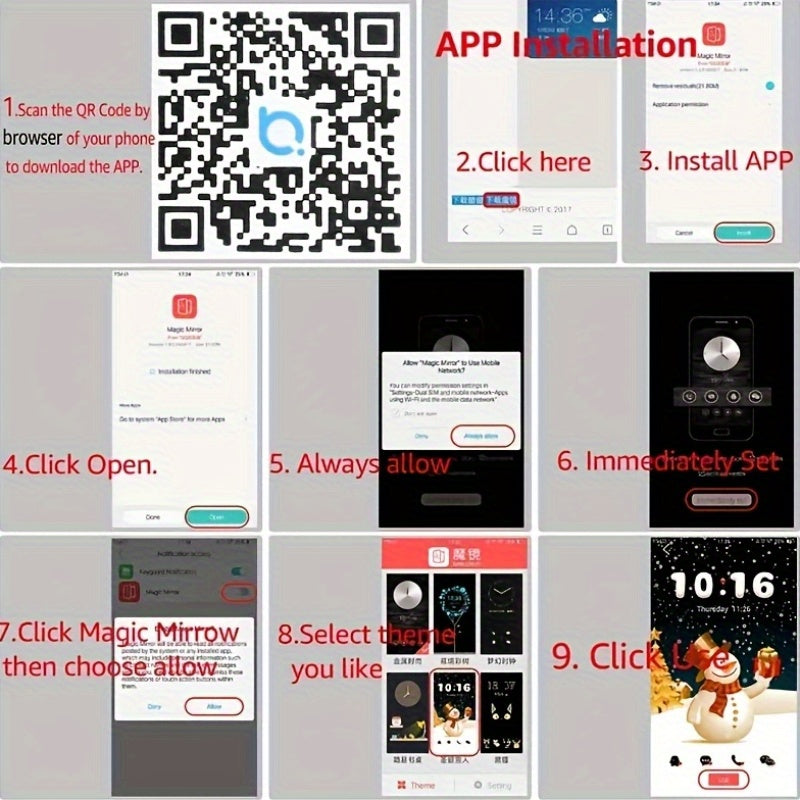 Magnetic Faux Leather Flip Phone Case with Smart Mirror Stand for Samsung Galaxy Models