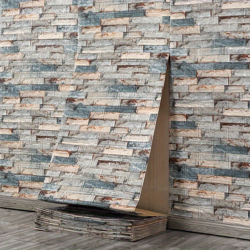 3D Brick Wallpaper Peel and Stick Waterproof Self-Adhesive Contact Paper for Home Decor 69.85cm x 16.4ft