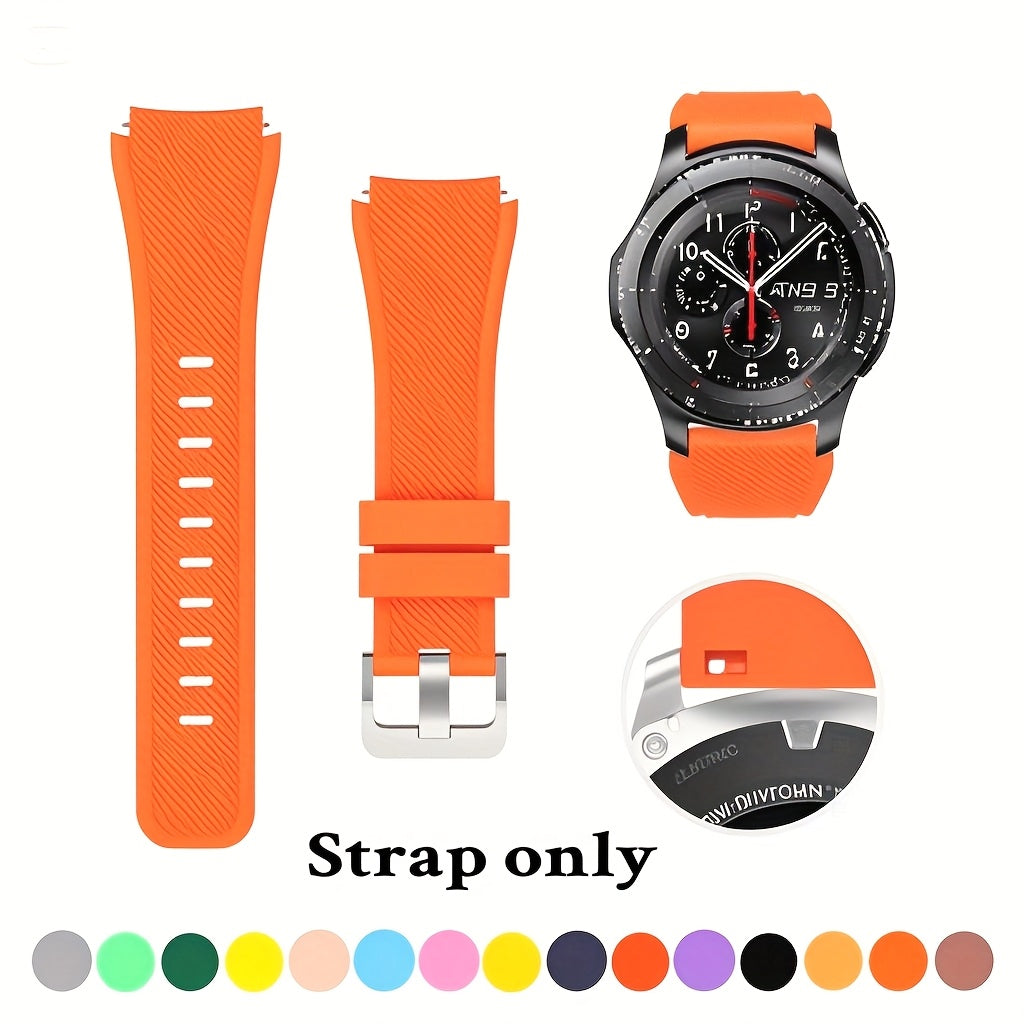 Men's Silicone Watch Strap 22mm Compatible with Galaxy Watch 3 45mm 46mm and Gear S3 Frontier