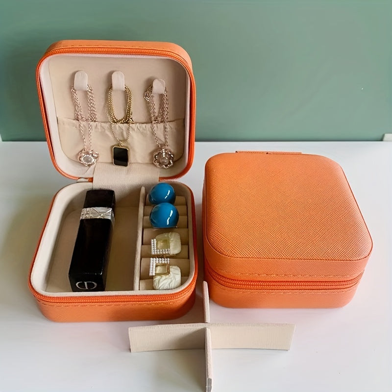 Portable Leather Jewelry Organizer for Earrings Rings and Necklaces