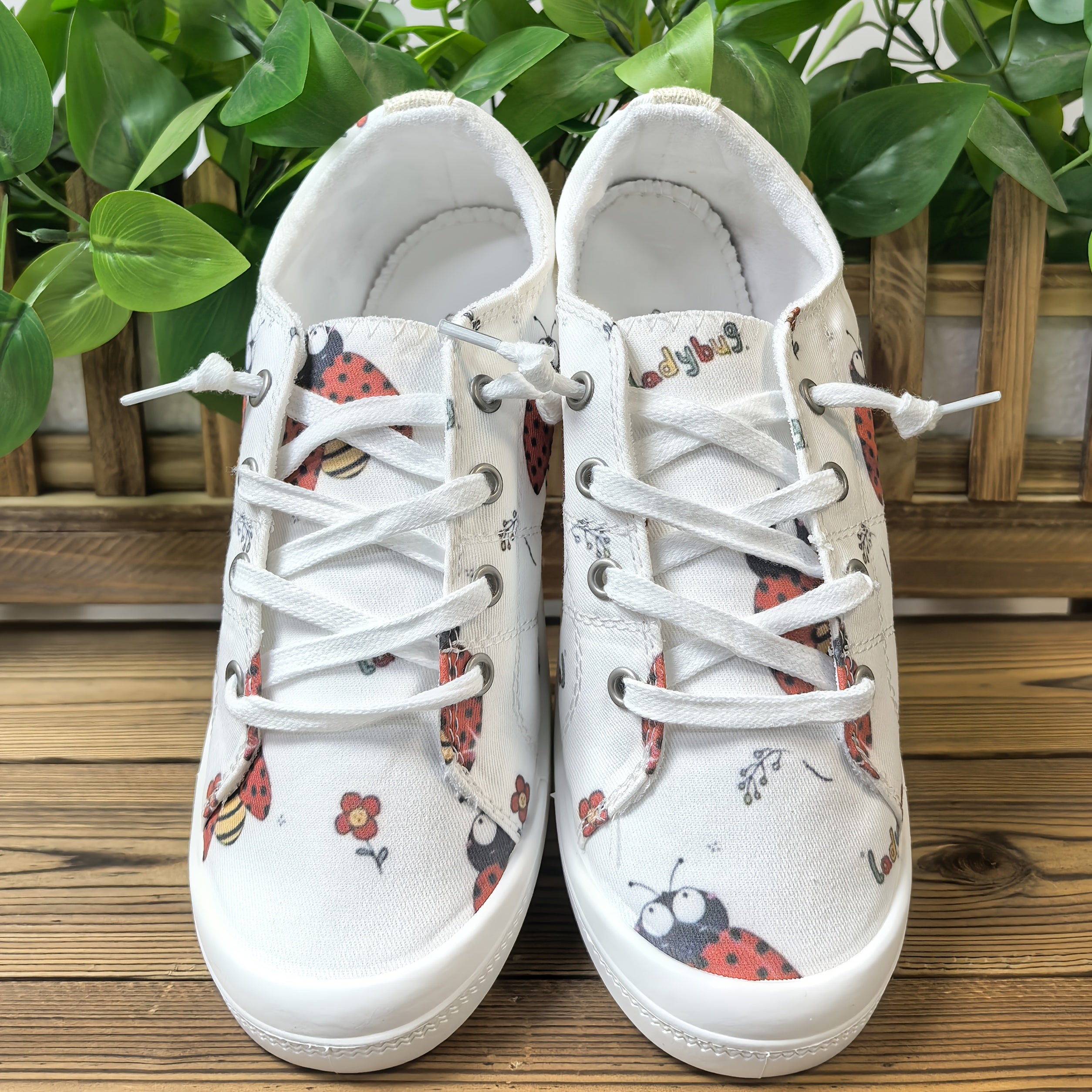 Women's Slip-On Sneakers with Floral Print, Lightweight Fabric, Comfortable Casual Shoes