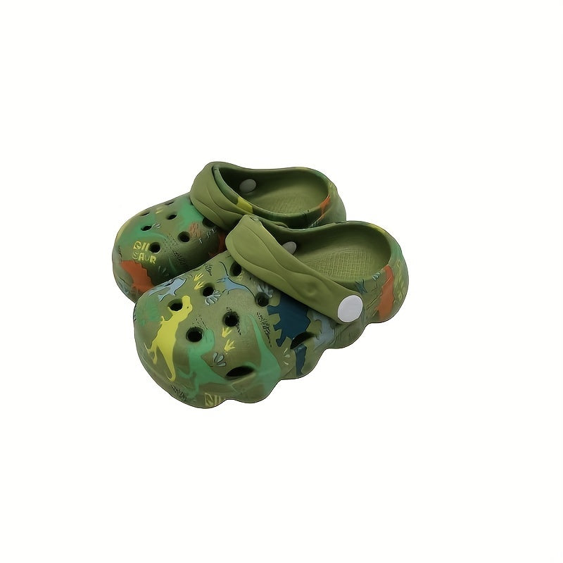 Kids Dinosaur Pattern Clogs Non-Slip Breathable EVA Slippers for Outdoor Activities