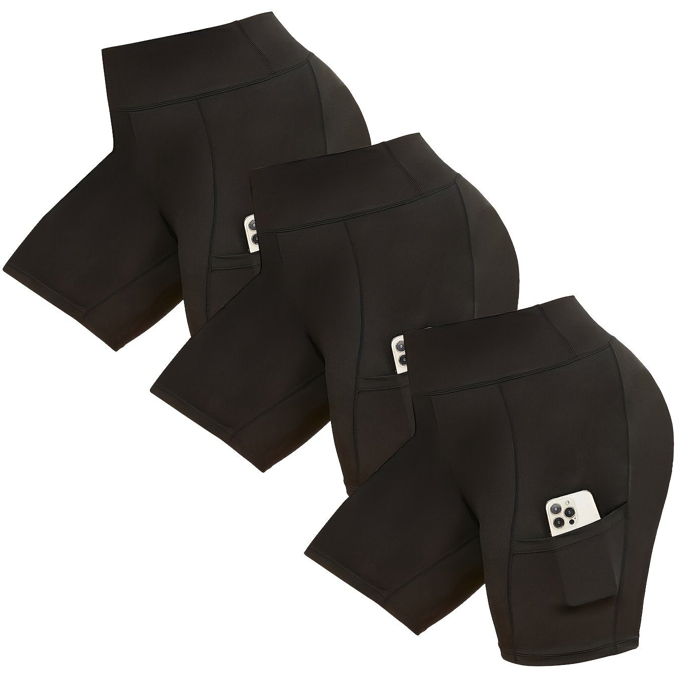 Брюки для женщин больших размеров безшовные с высокой талией и карманами