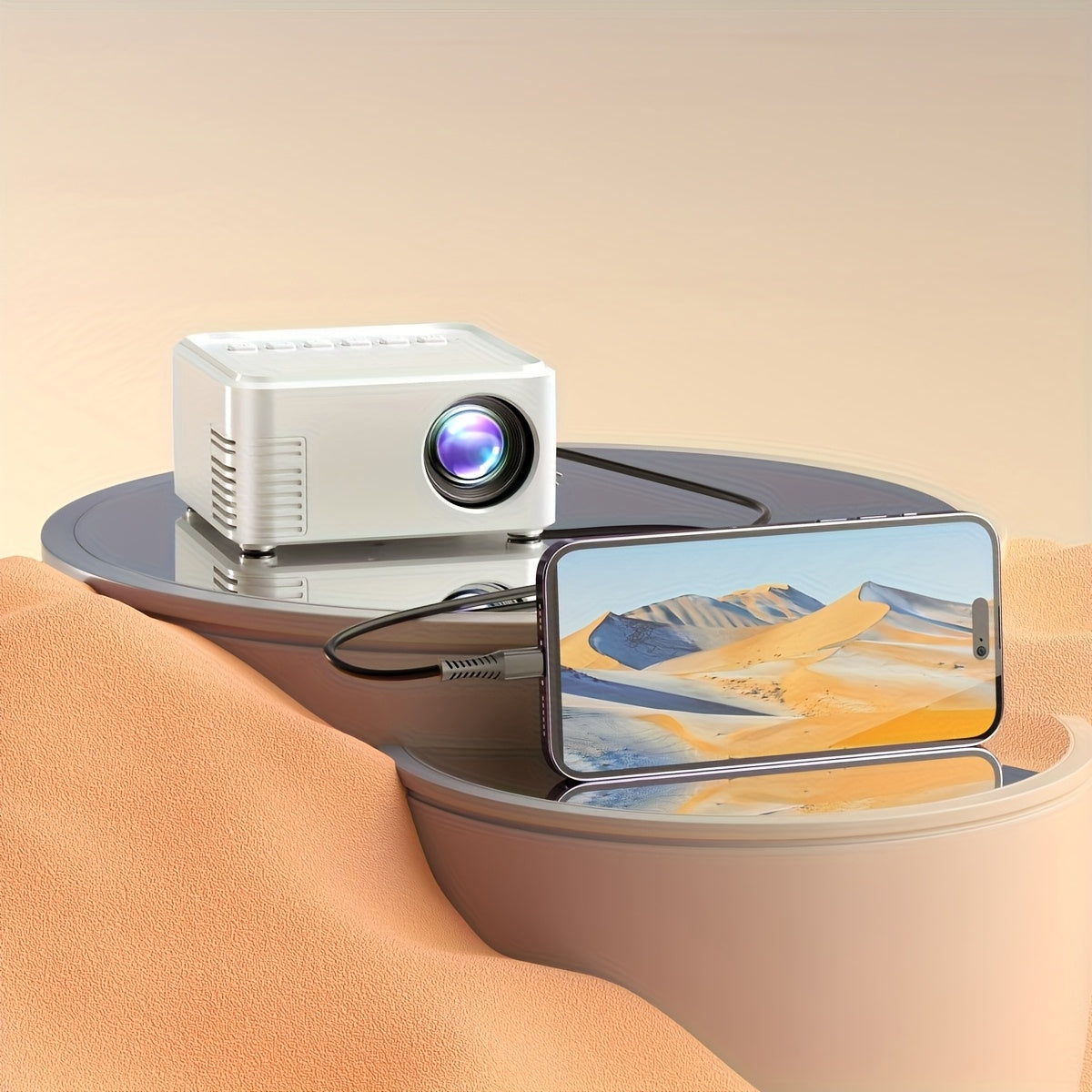 Portable Home Theater Projector 1080P LED Bluetooth Compatible for Movies