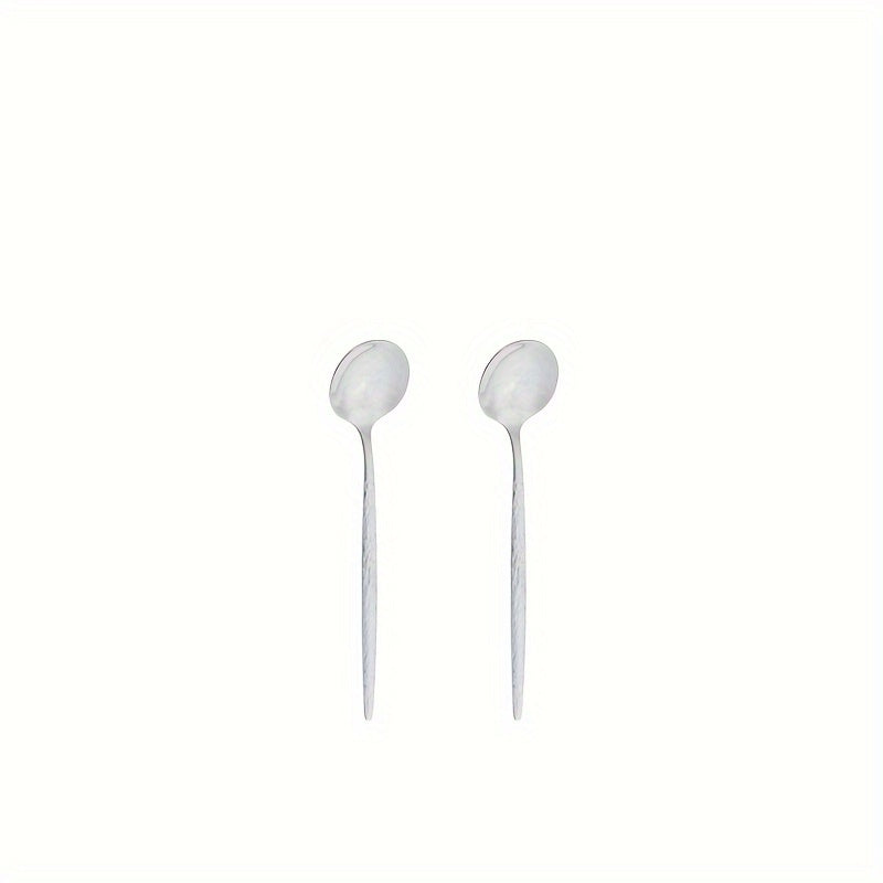 Set of 2 4 or 8 Silver Gold Coffee Spoons Stainless Steel Small Stirring Utensils