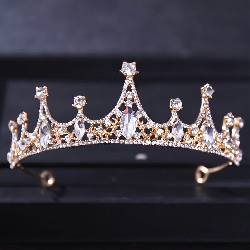 Girls Princess Tiara Headband with Flowers and Rhinestones for Halloween, Birthday, Cosplay