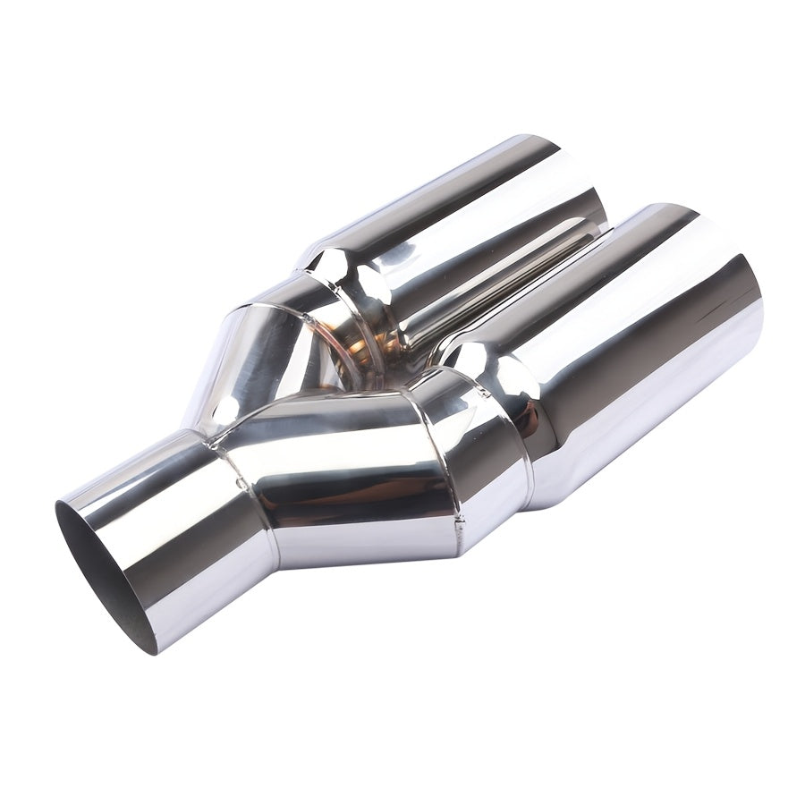 Universal Stainless Steel Y-Shaped Dual Tailpipe 63-76mm Exhaust Outlet
