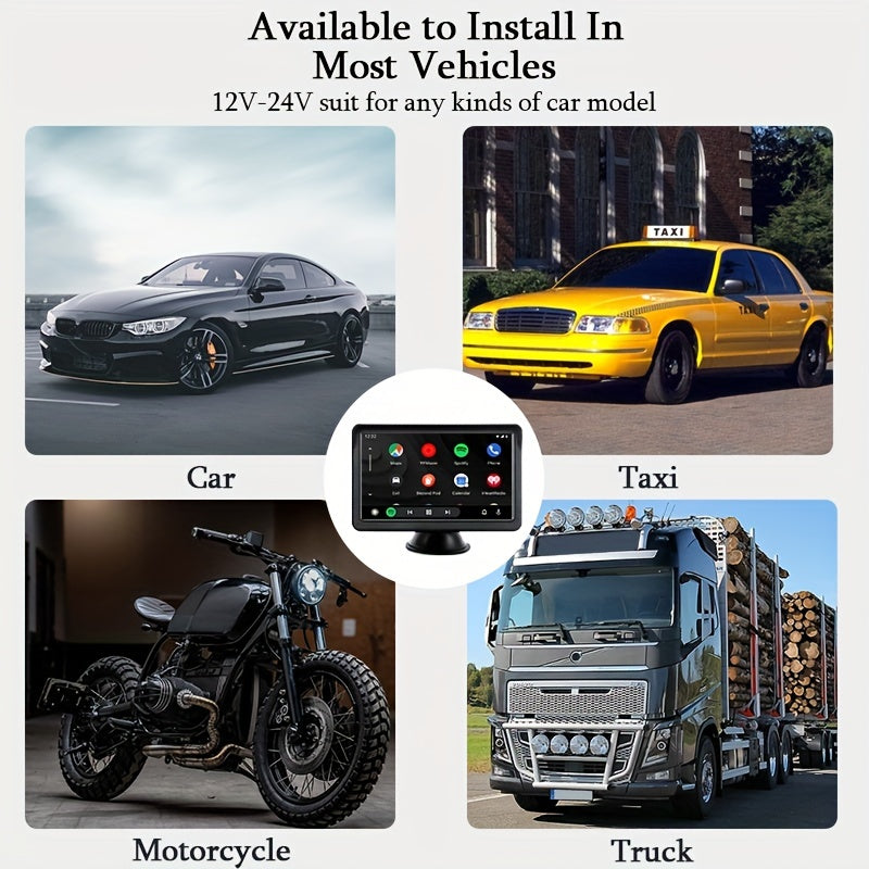 Wireless Car Stereo 7 Inch Touch Screen Carplay Android Navigation FM Radio