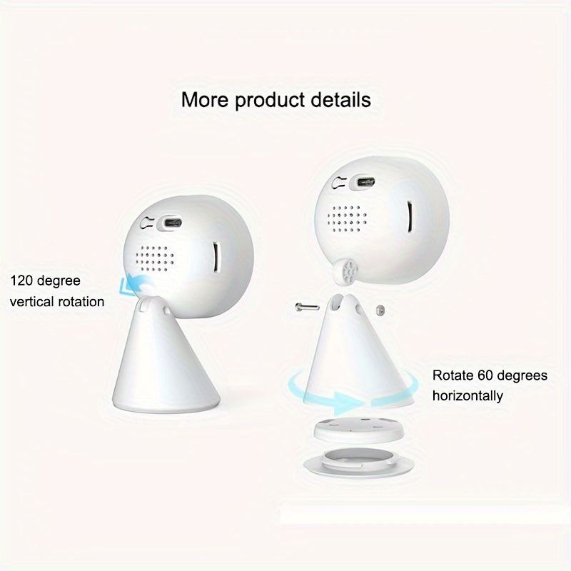 Беспроводная камера безопасности с двусторонним аудио и детекцией движения, идеально подходит для обеспечения безопасности детей, пожилых людей и домашних животных ночью - Улучшенная камера наблюдения для спокойствия.