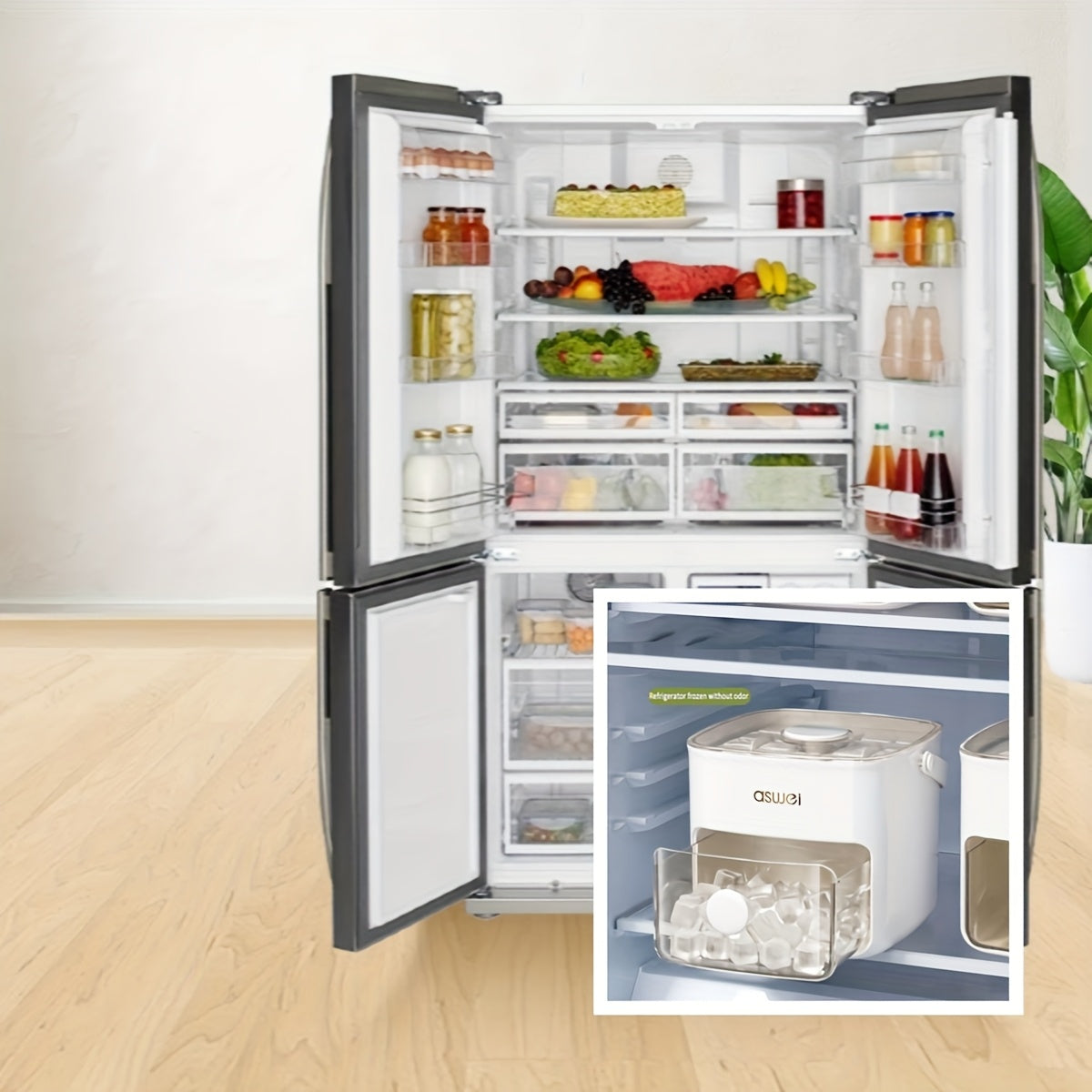 Extra Large Ice Maker Countertop with Dual Food-Grade Trays for Drinks