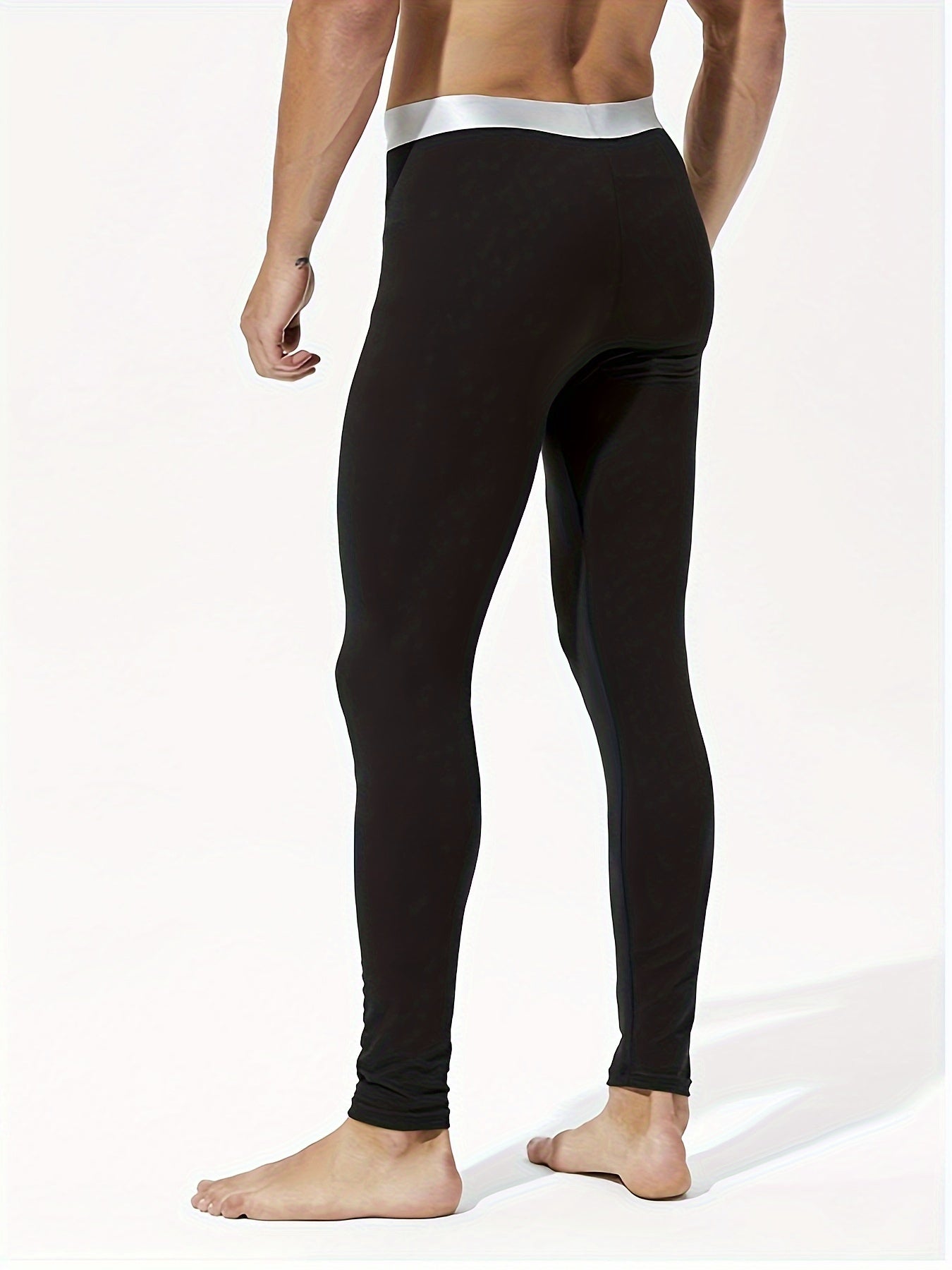 Conjunto de pantalones térmicos para hombre, pack de 2, ajuste ajustado, capa base forrada de felpa para otoño e invierno