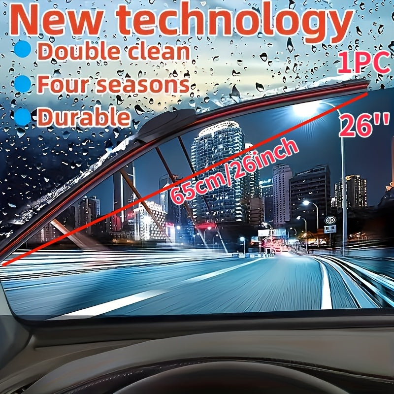 Lámina de limpiaparabrisas doble de goma para automoción, tipo U, duradera, estática, 1 pieza