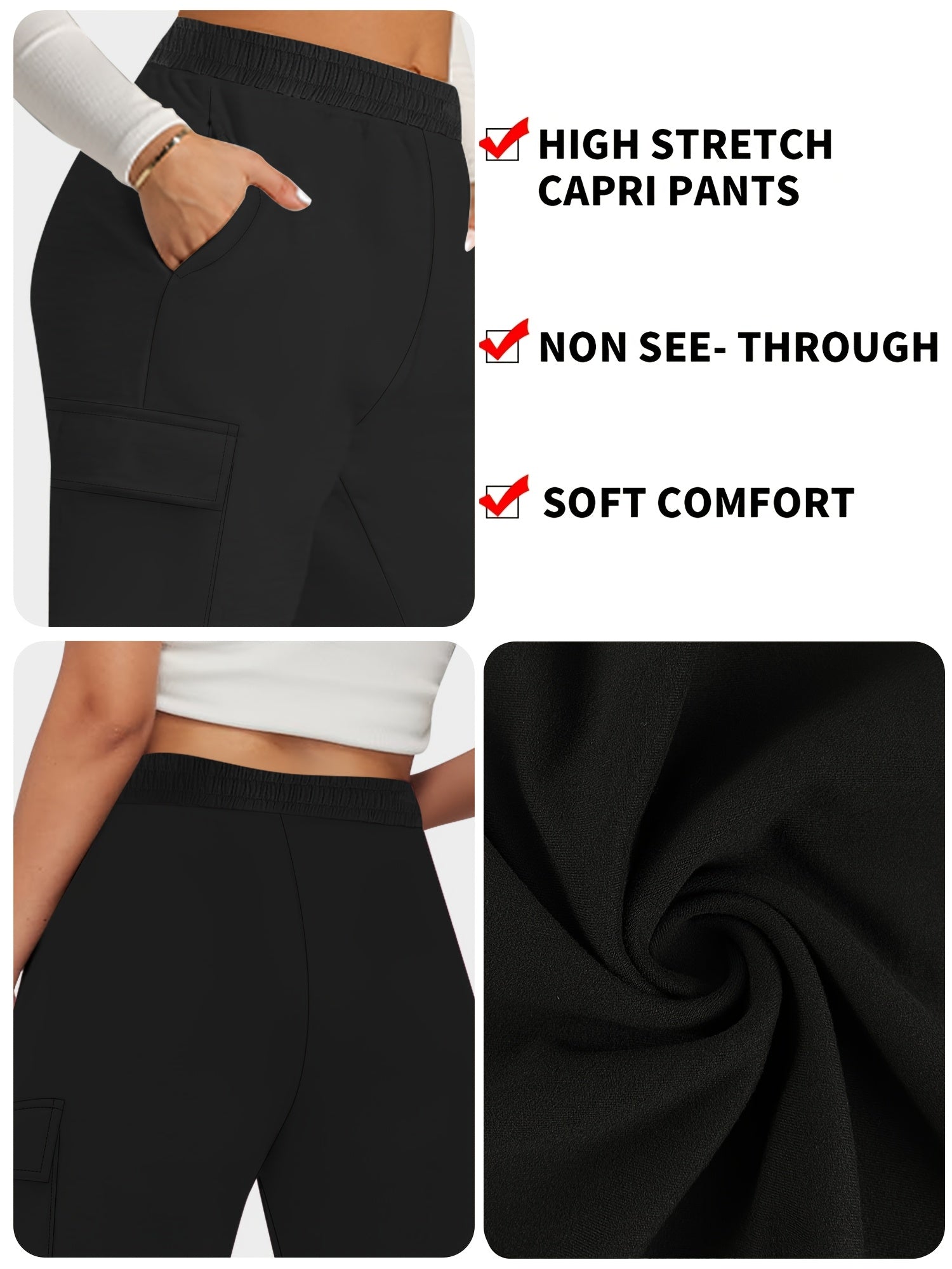 Plus Size Cargo Pants Women High Waisted Wide Leg Casual Streetwear