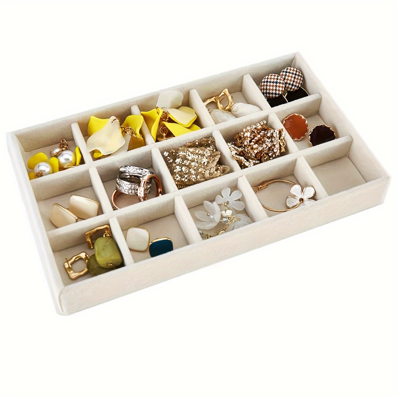 Set of 6 Jewelry Trays for Organizing Earrings Rings Necklaces Bracelets