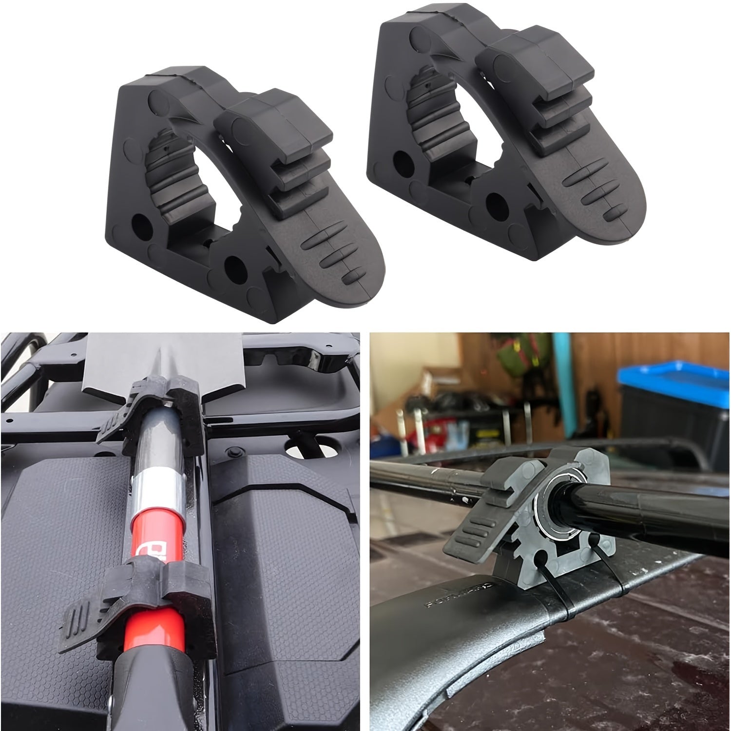 2PCS Black Rubber Clamp Kit for Off-Road Vehicles and UTVs 1-1/2 Inch