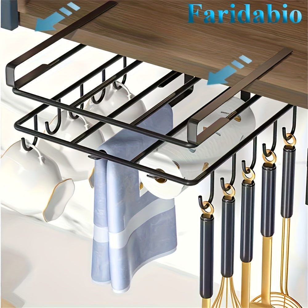 Stainless Steel Kitchen Cabinet Organizer with Hanging Rack for Cutting Boards and Essentials