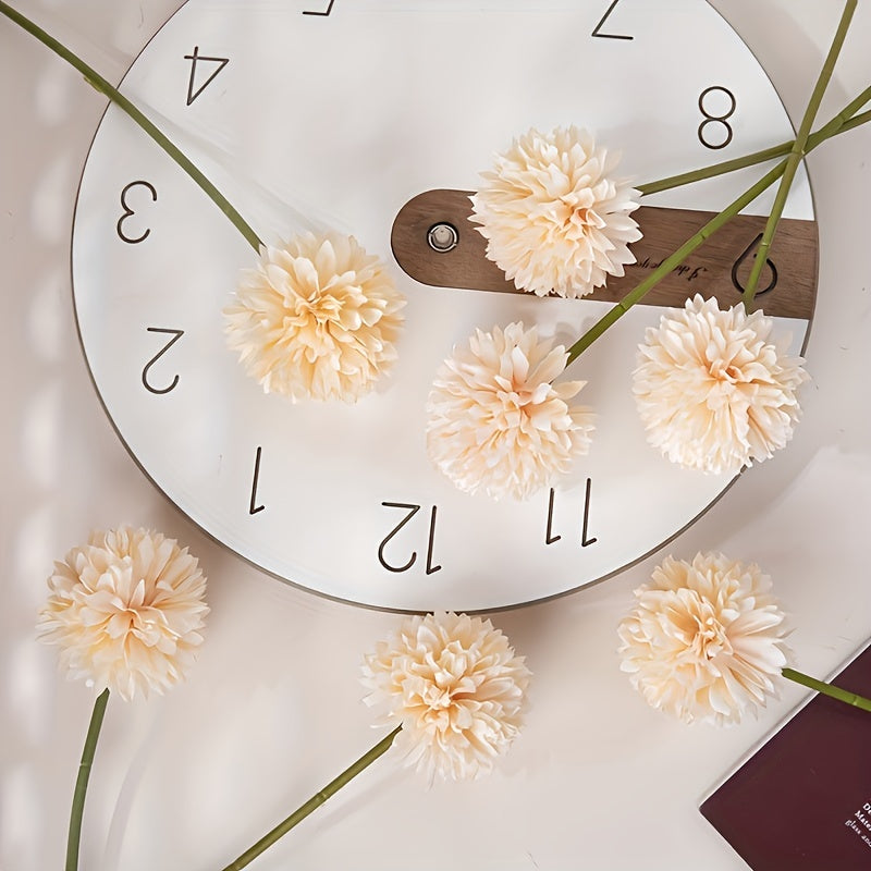 Conjunto de flores artificiales de 5 piezas, crisantemo y diente de león para decoración de bodas