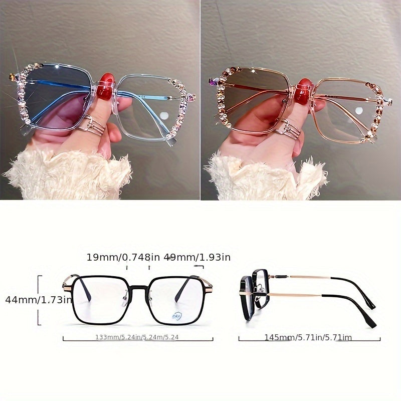 Gafas de ordenador de marco cuadrado unisex con lentes transparentes que bloquean la luz azul