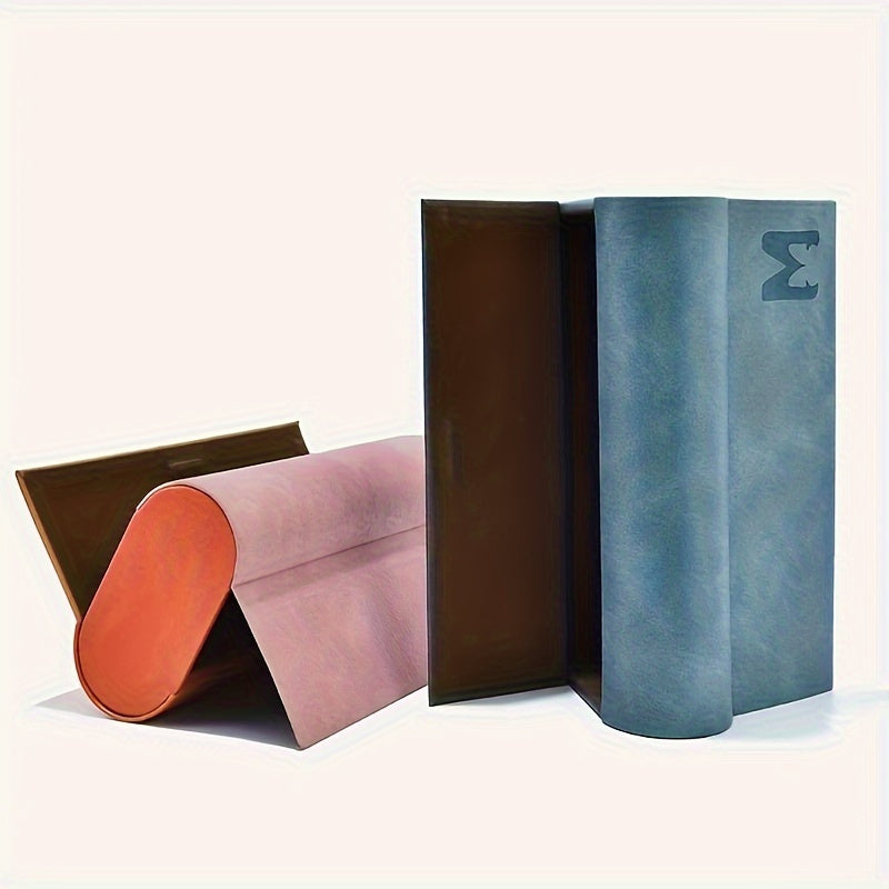 Dual-Layer Glasses Case Blue or Orange Faux Leather Scratch-Resistant Eyeglass Holder