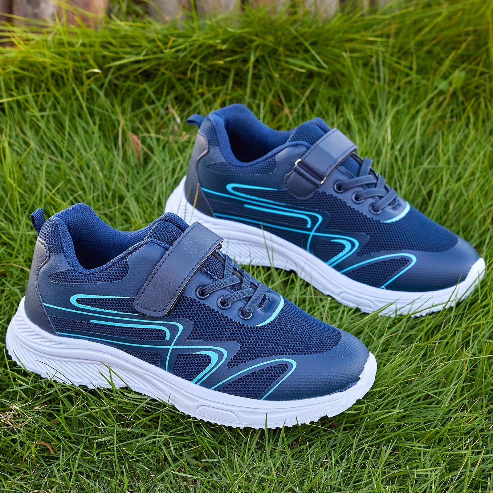 Детские сетчатые кроссовки с нескользящей резиновой подошвой для пробежек на улице и повседневной носки