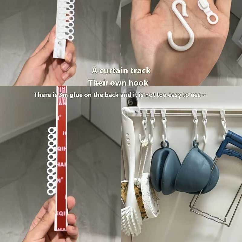 Oshxona asboblari uchun 6 ta ilgichli oq sirg'ash qopqog'i, burgusiz o'rnatish, devorlarga yoki eshiklarga osish uchun ideal. Mustahkam plastikdan tayyorlangan. Oshxona asboblarini tartibga solish uchun ajoyib.